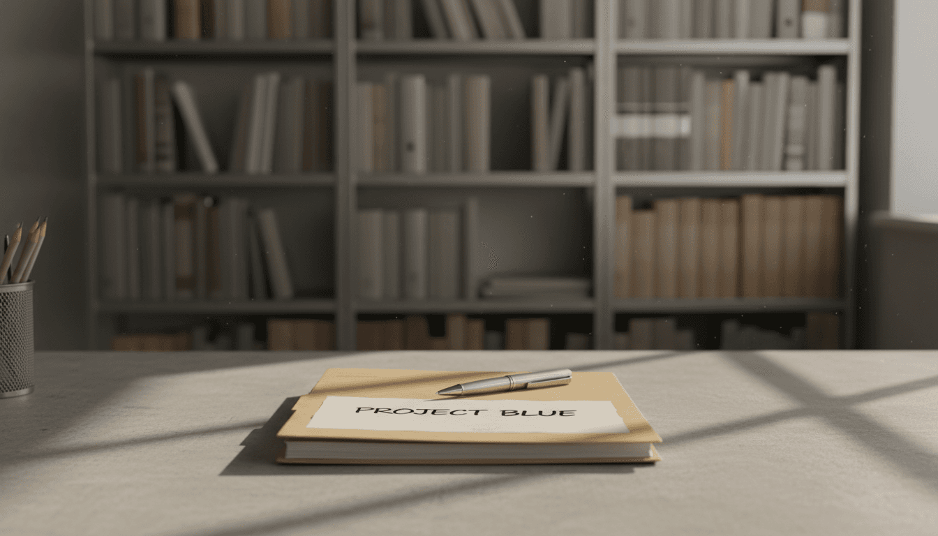 Closed case folder on an office desk